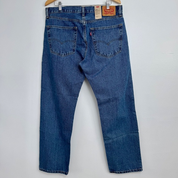 NWT - Men's LEVI's 505™ Regular Straight Leg Blue Jeans W 36 L 30 - Picture 5 of 12